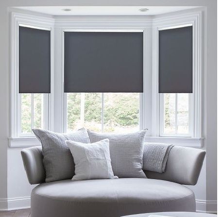  3 grey roller blinds Blindsville